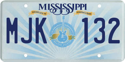 MS license plate MJK132
