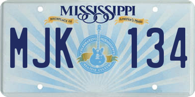 MS license plate MJK134