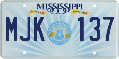 MS license plate MJK137
