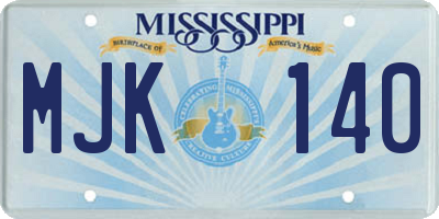 MS license plate MJK140
