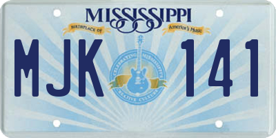 MS license plate MJK141
