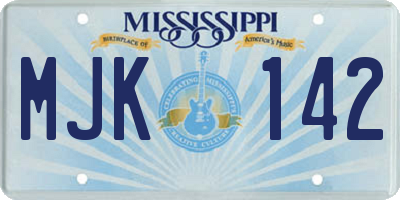 MS license plate MJK142