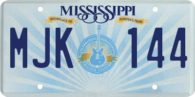 MS license plate MJK144
