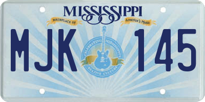 MS license plate MJK145