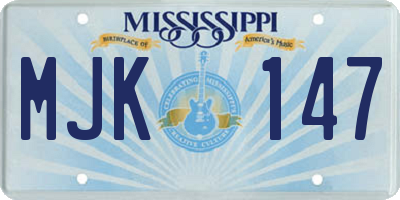 MS license plate MJK147
