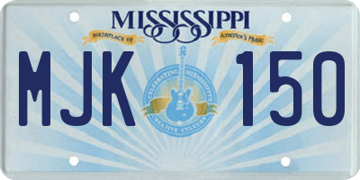 MS license plate MJK150