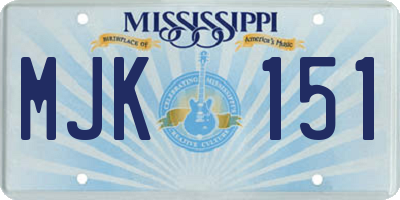 MS license plate MJK151