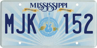 MS license plate MJK152