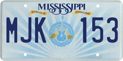 MS license plate MJK153
