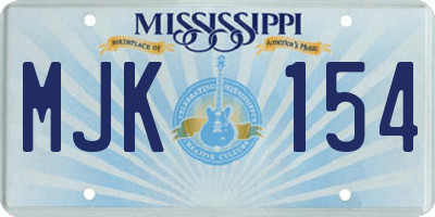 MS license plate MJK154