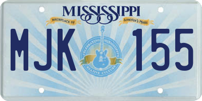 MS license plate MJK155