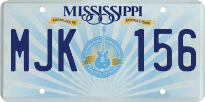 MS license plate MJK156