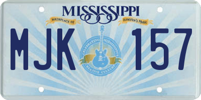 MS license plate MJK157