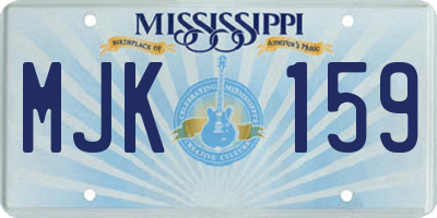 MS license plate MJK159