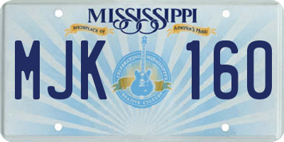 MS license plate MJK160