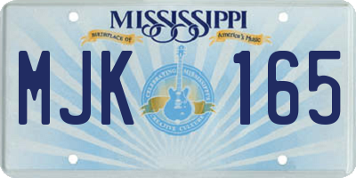 MS license plate MJK165