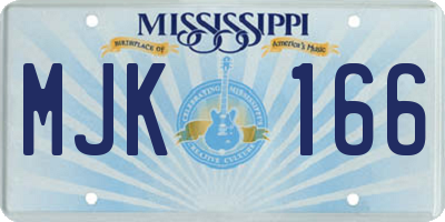 MS license plate MJK166