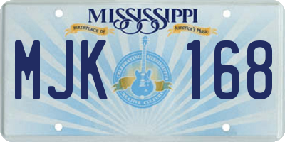 MS license plate MJK168