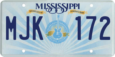 MS license plate MJK172