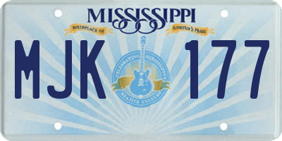 MS license plate MJK177
