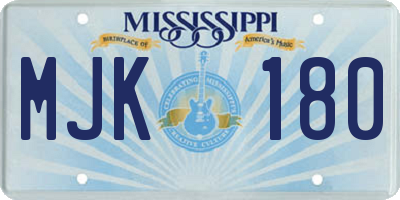 MS license plate MJK180
