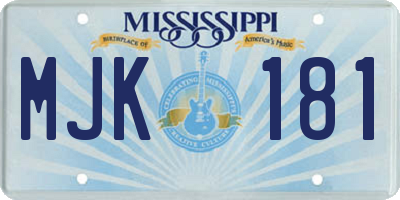 MS license plate MJK181