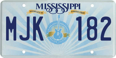 MS license plate MJK182