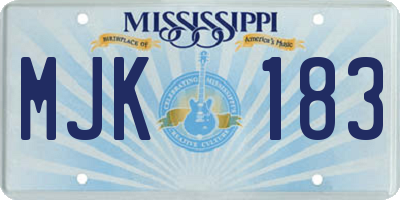 MS license plate MJK183