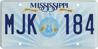 MS license plate MJK184