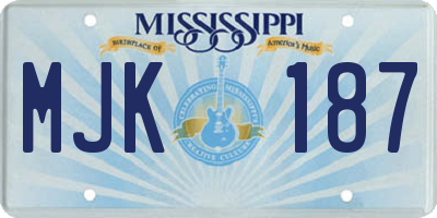 MS license plate MJK187