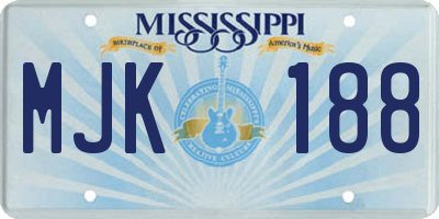 MS license plate MJK188