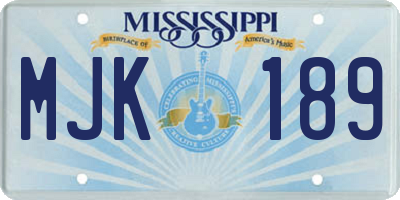 MS license plate MJK189