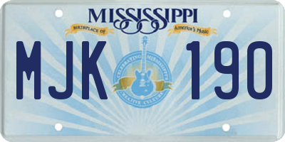 MS license plate MJK190