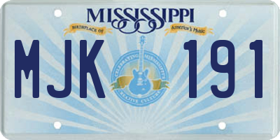 MS license plate MJK191