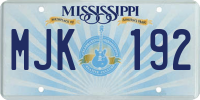 MS license plate MJK192