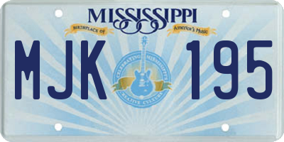 MS license plate MJK195