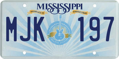 MS license plate MJK197