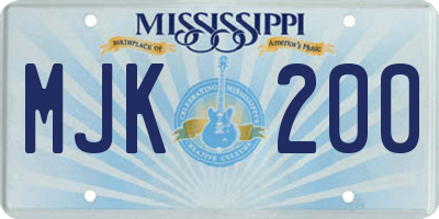 MS license plate MJK200