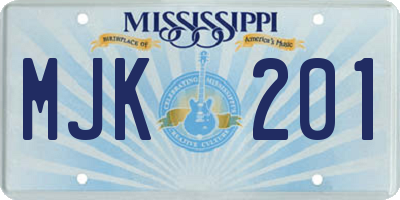 MS license plate MJK201
