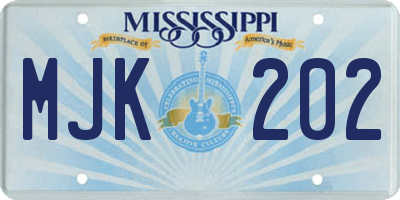 MS license plate MJK202