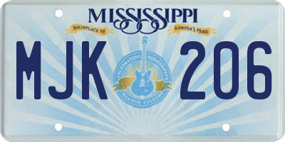 MS license plate MJK206