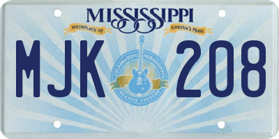 MS license plate MJK208