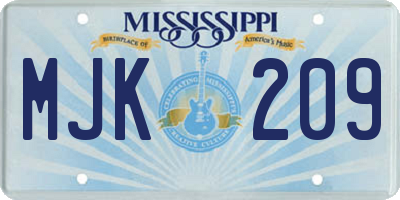 MS license plate MJK209