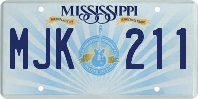 MS license plate MJK211