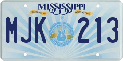 MS license plate MJK213