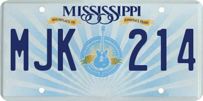 MS license plate MJK214