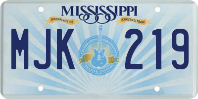 MS license plate MJK219