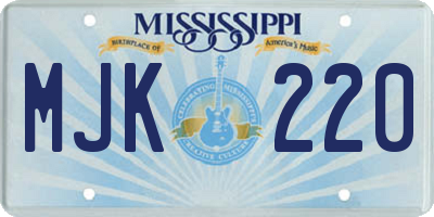 MS license plate MJK220