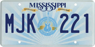 MS license plate MJK221