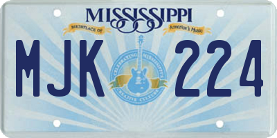 MS license plate MJK224